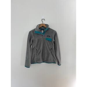 Patagonia Women's Gray Teal Re Tool Snap Quarter Pullover Size Small